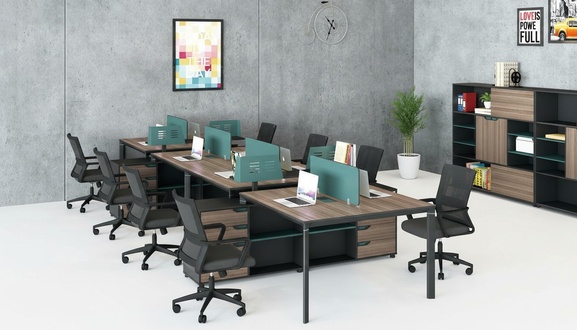 Büro Möbel Einrichtung Ausstattung Tisch Callcenter 2 Arbeitsplätze