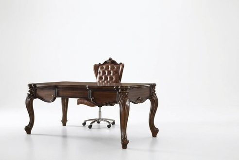 Büroset Schreibtisch Chefsessel Komplett Office Rokoko Barock 2tlg. Set