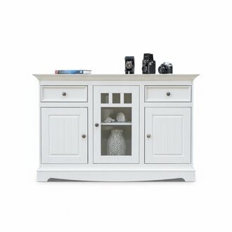 Buffet Schrank Barschrank Landhaus Luxus Italienische Holz Möbel Weiß Großes Neu