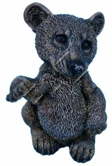 Design Bär Figur Garten Statue Skulptur Figuren Skulpturen Grau Dekoration