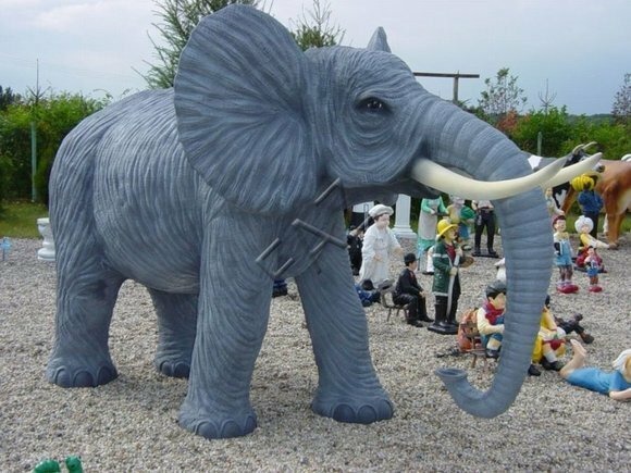 Figur Garten Statue Skulptur Figuren Skulpturen Dekoration Elefant
