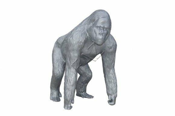 Design Affe Figur Statue Skulptur Figuren Skulpturen Dekoration Silber Deko