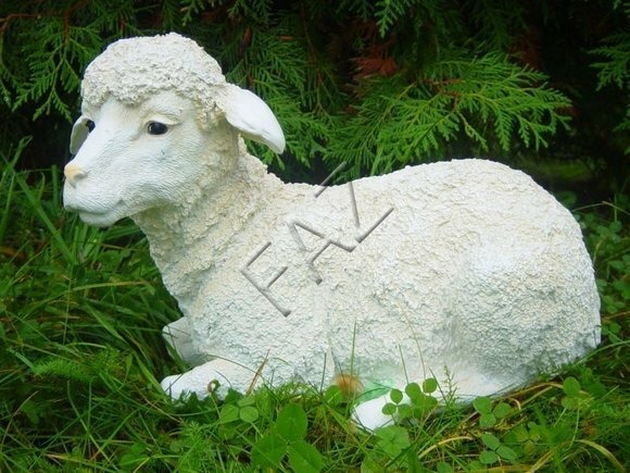 Design Schaf liegend Figur Garten Statue Deko Skulptur Figuren Skulpturen