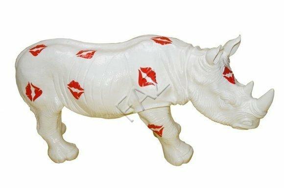 Design Figur Nashorn Statue Skulptur Figuren Skulpturen Dekoration