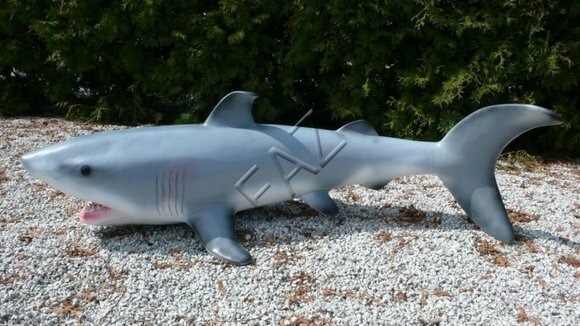 Statuen Fisch Hai Figur Garten Statue Skulptur Figuren Skulpturen Dekoration