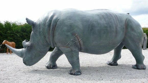Design Nashorn XXL Big Figur Statue Skulptur Figuren Skulpturen