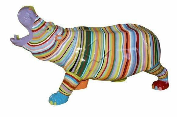 Design Nilpferd Figur Statue Skulptur Figuren Skulpturen Dekoration