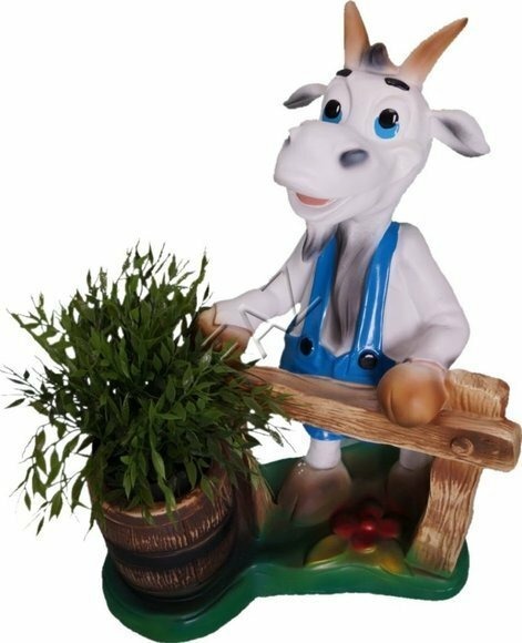 Ziege fur Zaun Figur Garten Statue Skulptur Figuren Skulpturen Deko