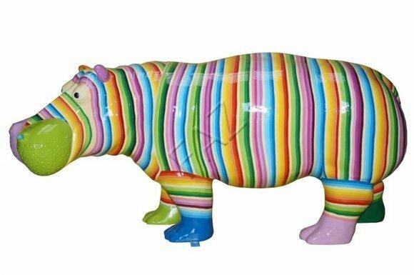 Design Nilpferd Figur Statue Skulptur Figuren Abstrakt Skulpturen Dekoration