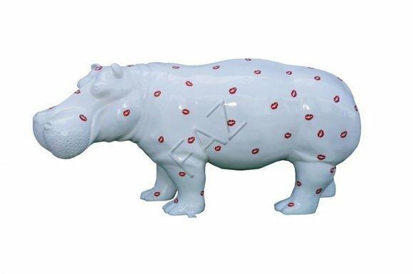 Design Nilpferd Figur Statue Skulptur Abstrakt Figuren Skulpturen Dekoration