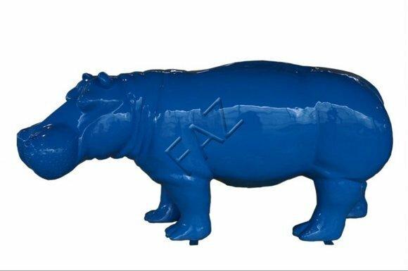 Design Nilpferd Figur Statue Abstrakt Skulptur Figuren Skulpturen Dekoration
