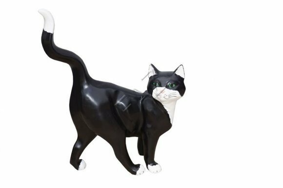 Design Katze Figur Statue Garten Dekoration Figuren Skulptur Skulpturen