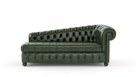 Chaiselongues Chesterfield Sofa Grün Couch Liege Ottomane
