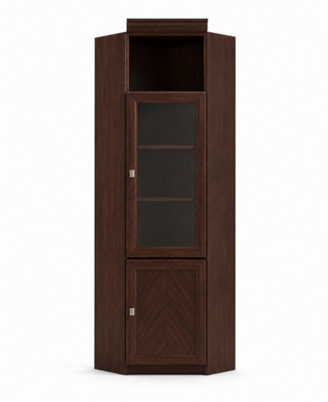 Eckschrank Schrank Holzschrank Bücherschrank Schrankkommode Braun Büro