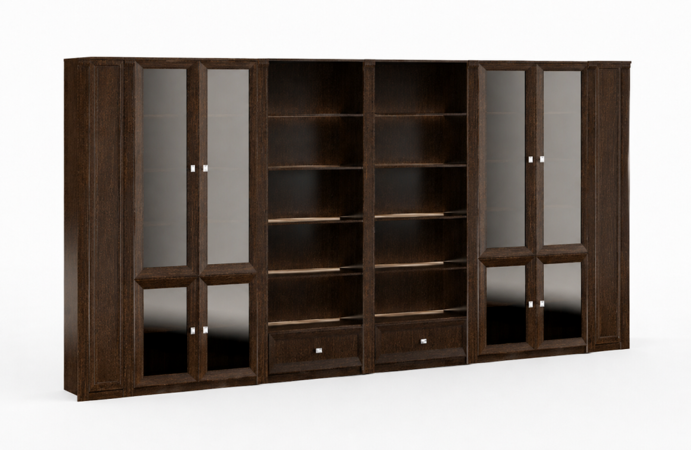 Exklusive Braune Büroschrank Massivholz Luxus Möbel Regale Schranke