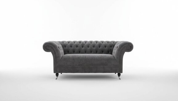 Cheserfield Samt Sofa 2 Sitzer Designer Couchen Couch Stoff Polster
