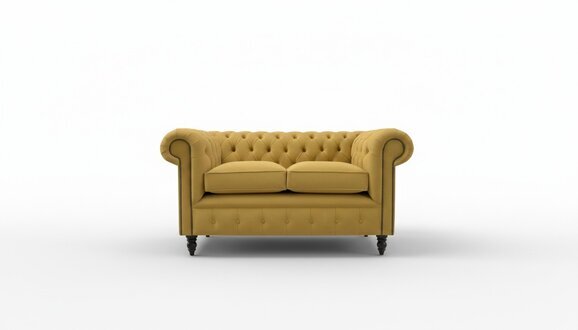 Cheserfield Samt Sofa 2 Sitzer Designer Couchen Couch Textil Stoff