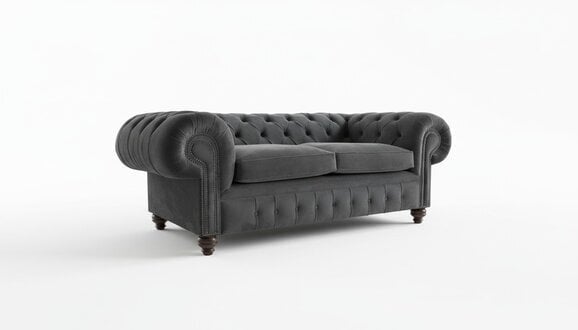 Cheserfield Samt Sofa 3 Sitzer Designer Couchen Couch Textil Stoff