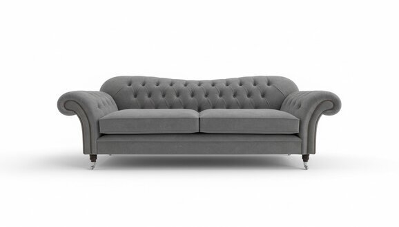 Cheserfield Samt Sofa 3 Sitzer Designer Couchen Couch Deko Textil Stoff