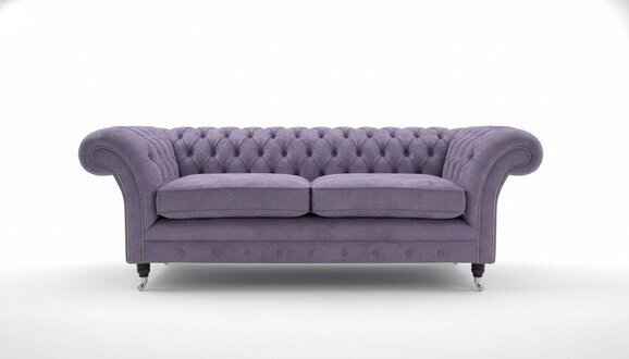 Cheserfield Samt Sofa 3 Sitzer Designer Couchen Couch Stoff Polster
