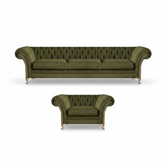 Chestefield Sofas Couch Designer Textil Sitz Polster Garnitur 2tlg Polstermöbel