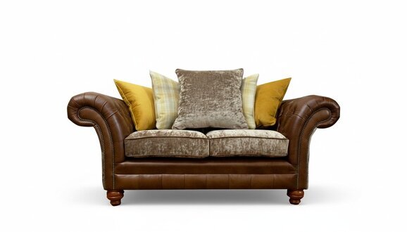 Chesterfield 2 Sitzer Braun Leder Wohnzimmer Modern Design Couchen Sofa