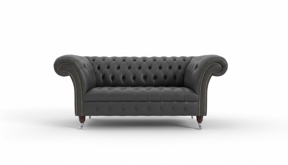 Chesterfield 2 Sitzer Sofa Ledersofa Couch Polster Sitz Garnitur Zweisitzer Neu