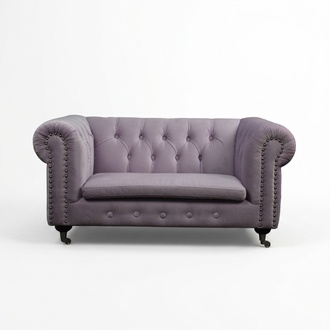 Chesterfield 2 Sitzers Klassische Luxus Barock Rokoko Sofa Textil Leder