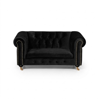 Chesterfield 2 Sitzers Klassische Luxus Deko Barock Rokoko Sofa Textil