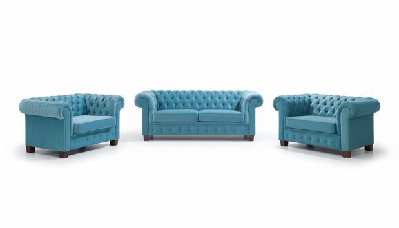 Chesterfield 3+1 Sofagarnitur Couch Polster Sitz Garnitur Sofa Couchen Sofas Neu
