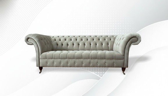 Chesterfield 3Sitzer Creme Wohnzimmer Modern Design Couchen Sofa Neu