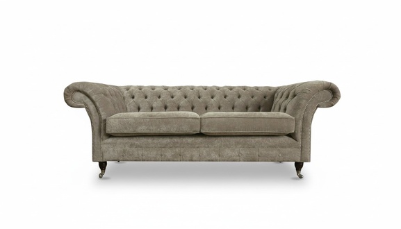 Chesterfield 3 Sitzer Beige Wohnzimmer Modern Design Sofa Kreative