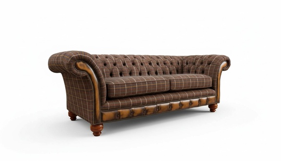 Chesterfield 3 Sitzer Couch Polster Textil Couchen Wohnzimmer Sofa