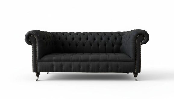 Chesterfield 3 Sitzer Couch Polster Sitz Textil Stoff Couchen Sofa