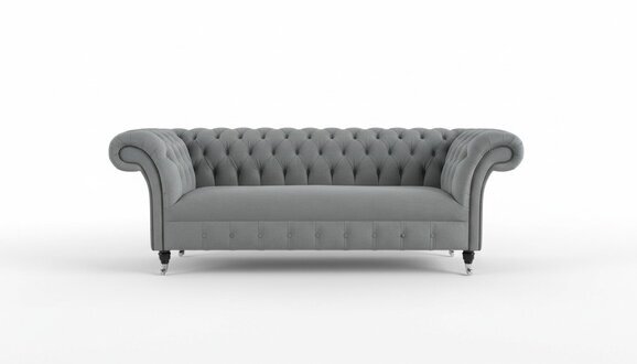 Chesterfield 3 Sitzer Couch Textil Stoff Sofa Möbel Edles Design Samt