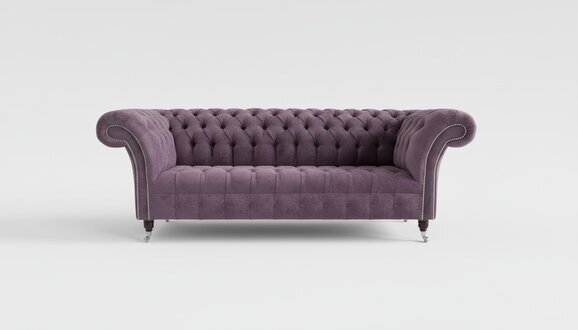 Chesterfield 3 Sitzer Couch Polster Sitz Textil Stoff Leder Couchen