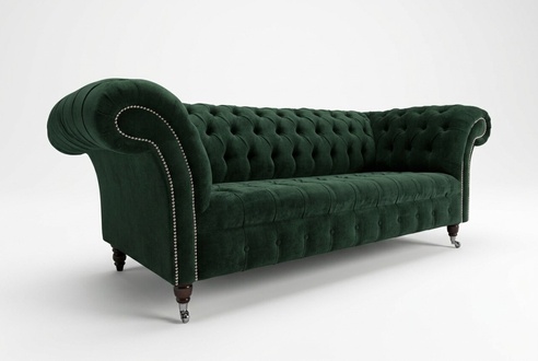 Chesterfield 3 Sitzer Sofa Design Couch Sofas Polster Couchen Textil dreisitzer