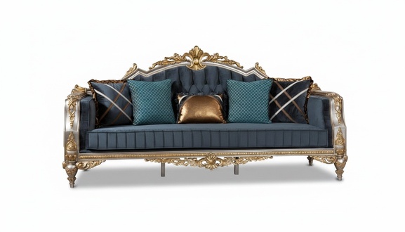 Chesterfield 3 Sitzer Designer Sofa Luxus Polster Sofas Stoff Textil Dreisitzer
