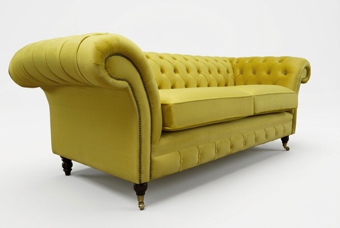 Chesterfield 3 Sitzer Polster Designer Couch Sofa Sofas Couchen Stoff Textil Neu