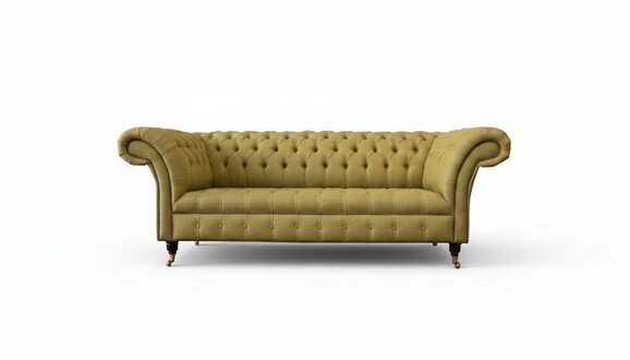 Chesterfield 3 Sitzer Gelb Wohnzimmer Design Couchen Polster Sofa Sofas Textil