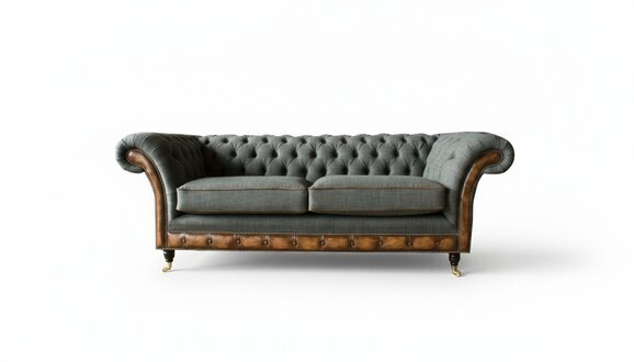 Chesterfield 3 Sitzer Grau Kreative Möbel Klassische Wohnzimmer Design