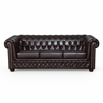 Chesterfield 3 Sitzer Ledersofa Sofa Couch Polster Textil Sofas Couchen 3er Neu