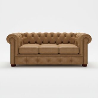 Chesterfield 3 Sitzer Polster Couch Antik Stil Leder Stoff Sofa Couchen