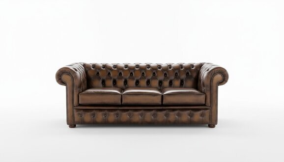 Chesterfield 3 Sitzer Polster Couch Antik Stil Leder Textil Stoff Sofa Couchen