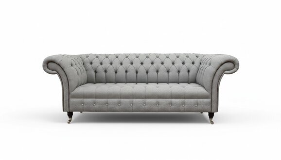 Chesterfield 3 Sitzer Sofa Grau Design Couchen Polster Sofas Couchen