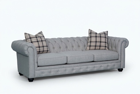 Chesterfield 3 Sitzer Sofa Stoffsofa Couch Polster Sitz Garnitur 3er Sofas