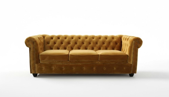 Chesterfield 3 Sitzer Sofa Büro Couch mit Bettfunktion Sofas Couchen Dreisitzer