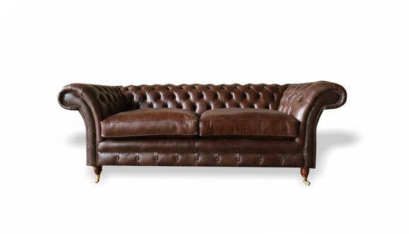 Chesterfield 3 Sitzer Wohnzimmer Moderne Design Couchen Sofa Leder