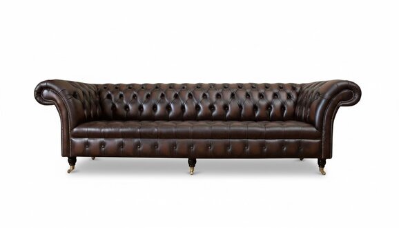 Chesterfield 4 Sitzer Leder Wohnzimmer Design Couchen Sofa Möbel Neu