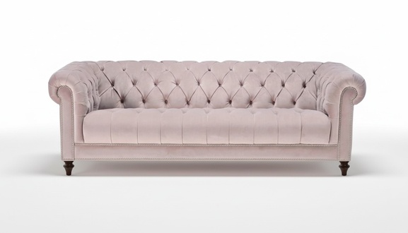 Chesterfield Altrosa Rosa Neu Dreisitzer Stoff Design Couchen Polster Sofa Sofas